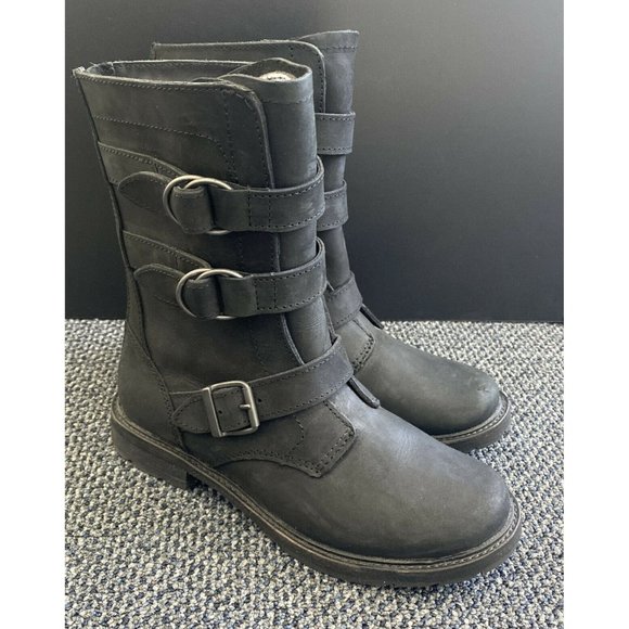 Moto Combat Boots Leather 